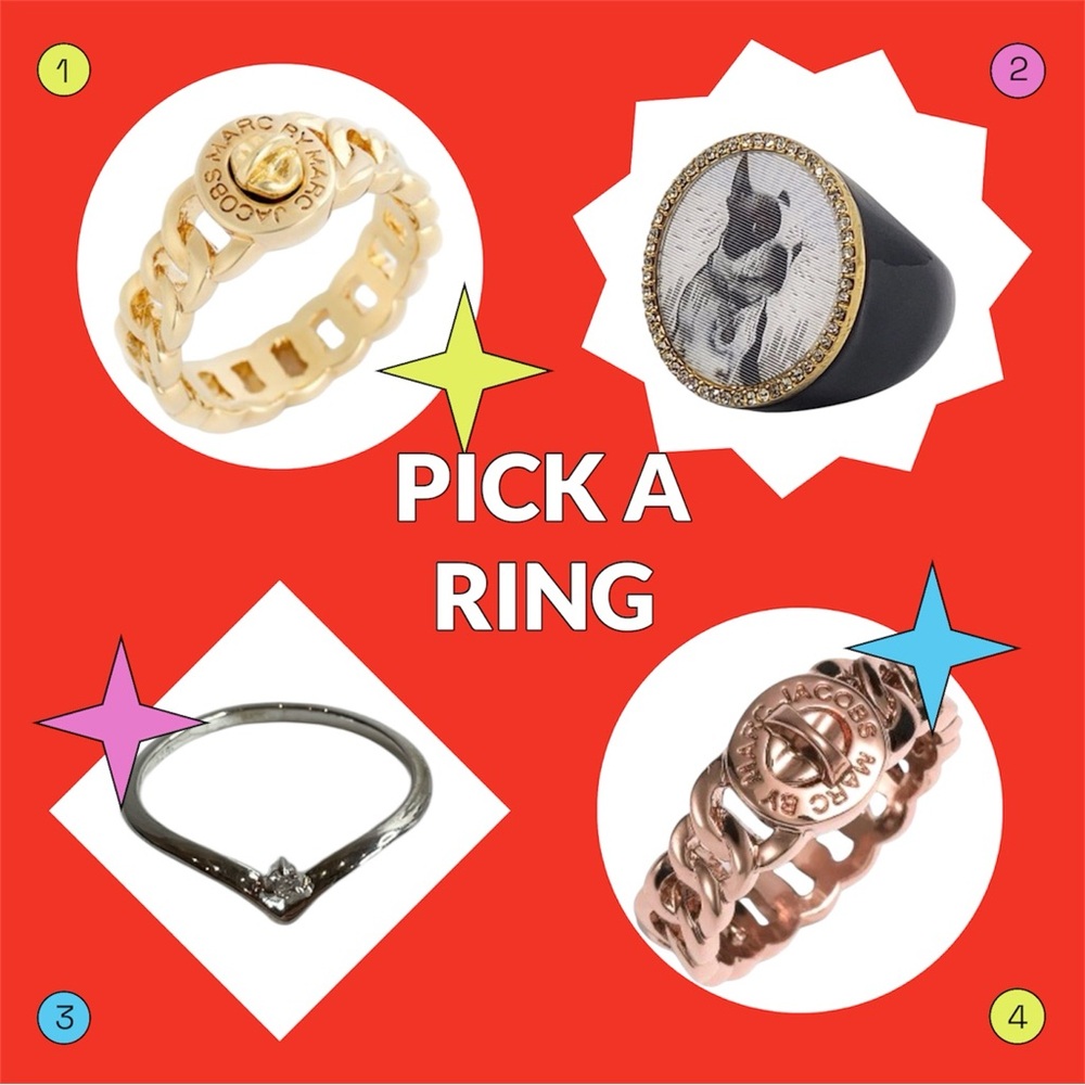 Choose Marc Jacobs or Sterling Silver/Gold Ring Retail $40-58